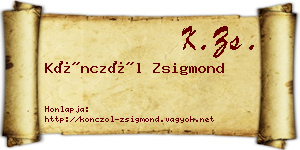 Könczöl Zsigmond névjegykártya