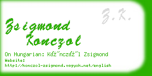zsigmond konczol business card